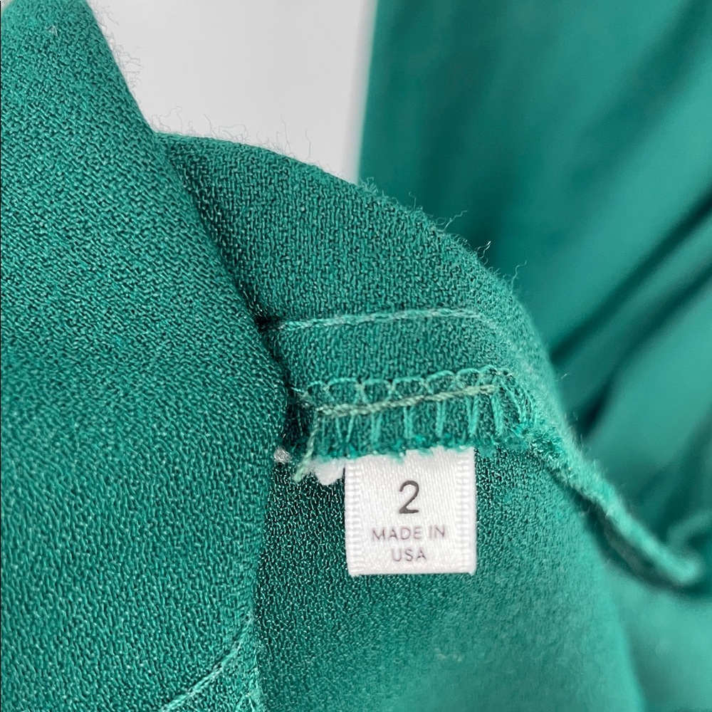 Reformation Sienne Emerald Midi Short Sleeves‎ Dress Sz 2 - Picture 4 of 9
